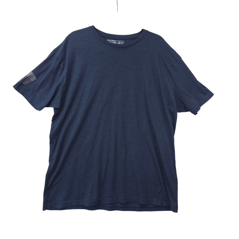 Patriot Crew Mens 2X Navy Blue American Flag Sleeve Graphic T-Shirt USA Made
